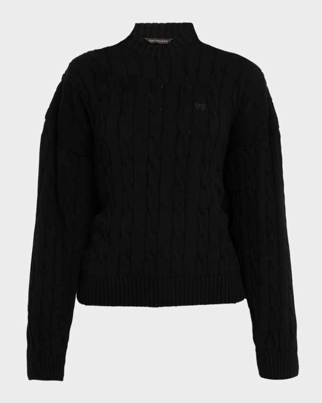 Cable-Knit Crewneck Sweater